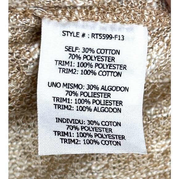 Altar’d State Women’s S Tan Cream Lace Long Sleeve Fringe Tunic Sweater Top - Picture 4 of 8